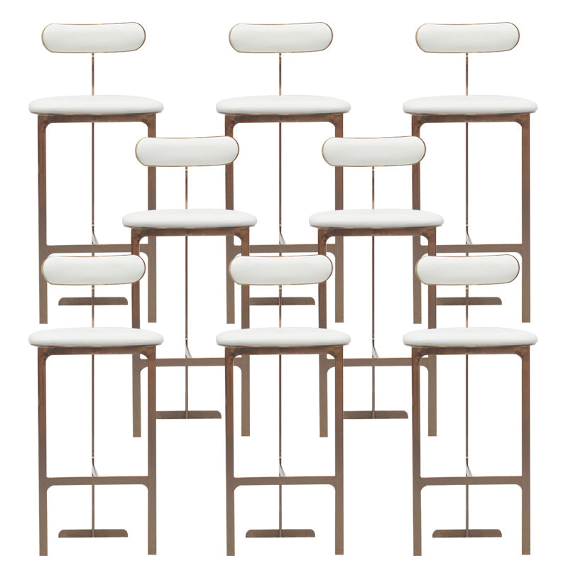 Taburete de barra de cuero de faux glam jamón taburete de barra baja para la barra de espalda para el hogar