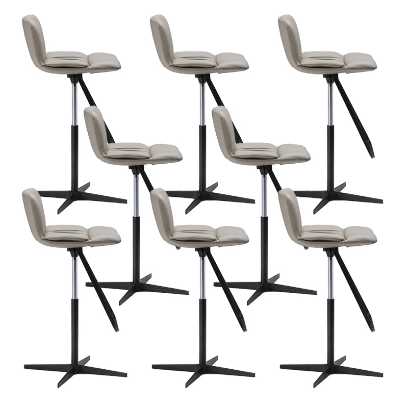Industrial Style Rotatable Bar Stool Leather Counter Bar Stool for Home Khaki 8 Piece Set Clearhalo 'Bar Furniture' 'Bar Stools' 'bar_stools' 'furn' 'furn_bar_stools' 'Furniture' 'Kitchen & Dining Furniture' 6938714