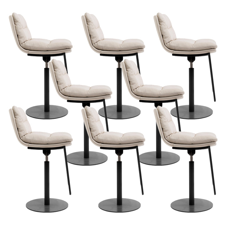 Glam Low Back Bar Stool Rotatable Counter Bar Stool for Home Textured White 8 Piece Set Clearhalo 'Bar Furniture' 'Bar Stools' 'bar_stools' 'furn' 'furn_bar_stools' 'Furniture' 'Kitchen & Dining Furniture' 6938848