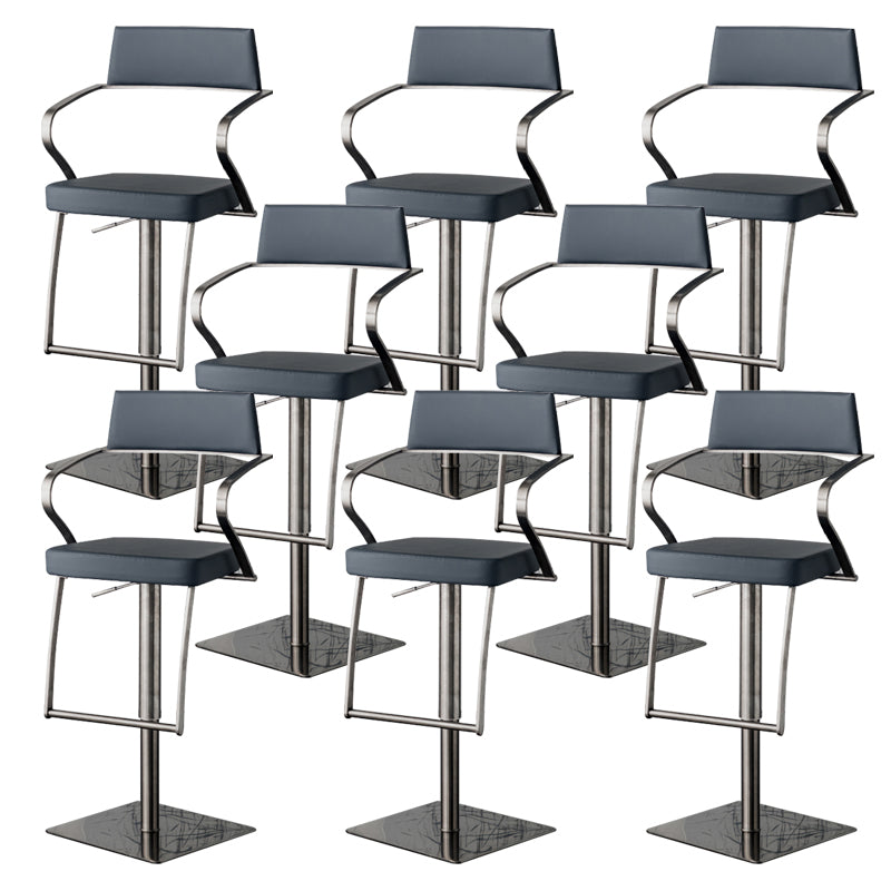 Glam Faux Leather Barstool Liftable Counter Bar Stool for Kitchen