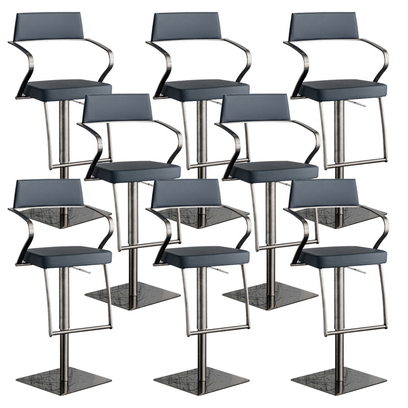 Glam Style Faux Leather Barstool Liftable Counter Bar Stool for Kitchen