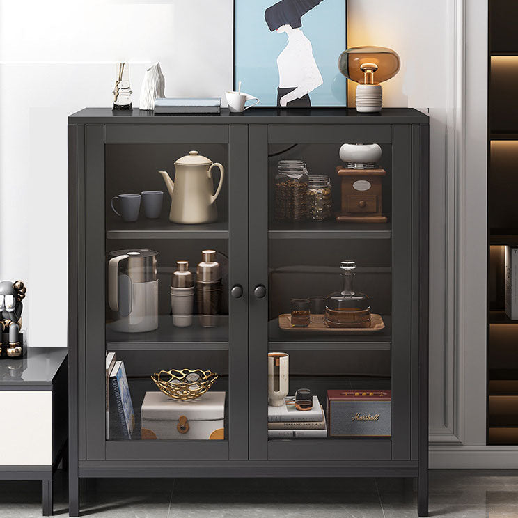 Wood Buffet Sideboard Contemporary Style Side Board with Cabinets 31.5"L x 15.7"W x 41.3"H Black Clearhalo 'buffet_sideboard' 'Buffets & Sideboards' 'furn' 'furn_buffet_sideboard' 'Furniture' 'Kitchen & Dining Furniture' 6940067