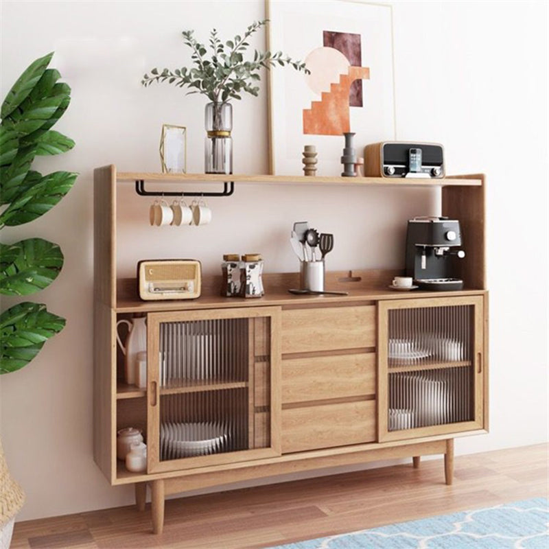 現代的なディスプレイスタンドソリッドウッドガラスドアダイニングハッチ