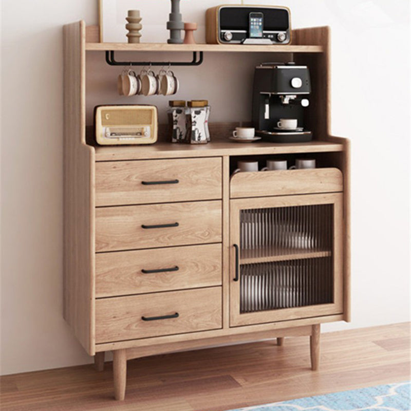 Armoire à bois massif curio armoire en verre contemporain exposition avec des tiroirs