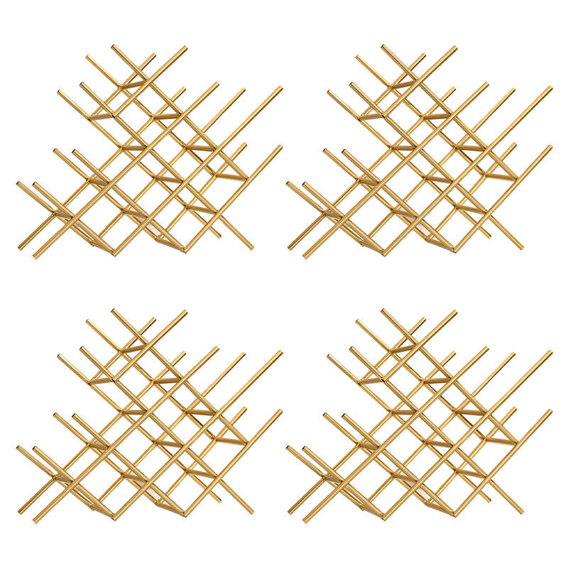 Countertop Wine Rack Glam Metal Wine Bottle Rack for Living Room