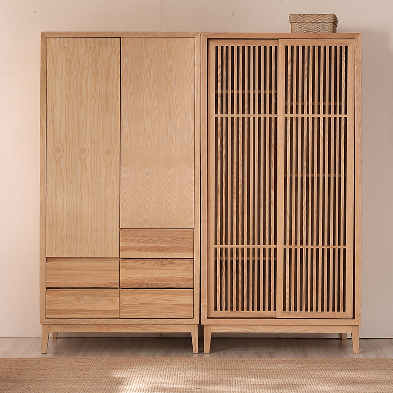Modern Solid Wood Wardrobe Freestanding Bedroom Wardrobe with Legs Wardrobe & Wardrobe 71"L x 22"W x 79"H 5 Clearhalo 'Armoires & Wardrobes' 'armoires_wardrobes' 'Bedroom Furniture' 'furn' 'furn_armoires_wardrobes' 'Furniture' 6944344