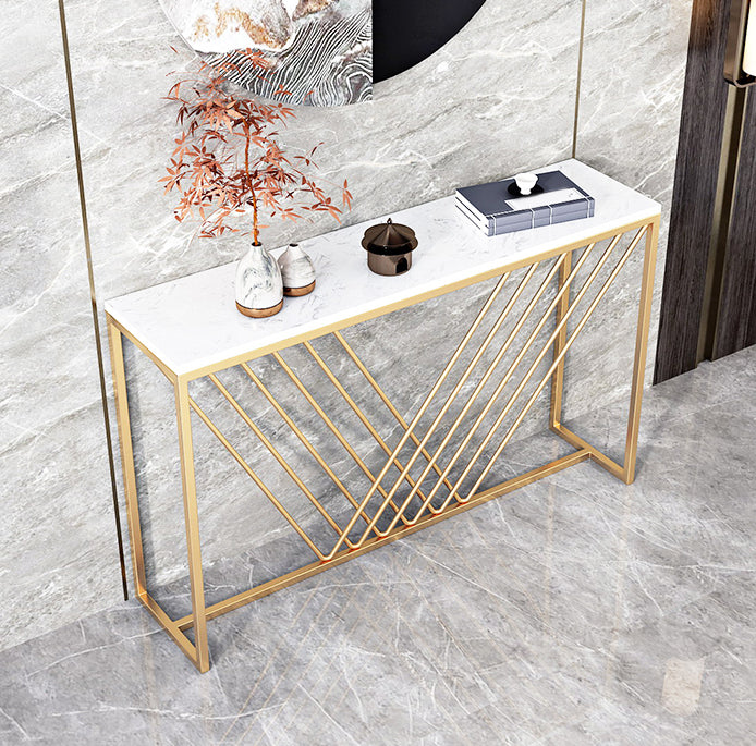 Mesa de acento de consola rectángulo Tabla de sofá de acabado antiguo en piedra