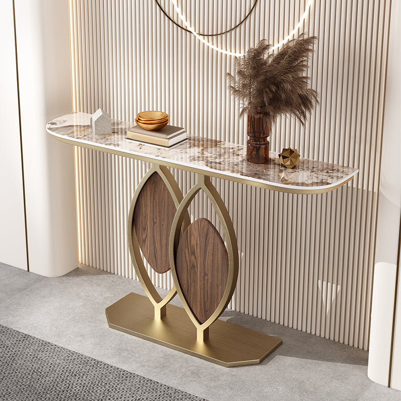 Tavolo di accento console a metà luna tavolino console di divani antichi in pietra