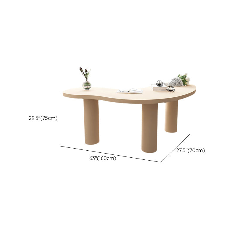 Modern Solid Wood Office Desk Irregular Shape Task Desk with 3-Legs for Office Clearhalo 'furn' 'furn_office_desk' 'Furniture' 'Office Desks' 'Office Furniture' 'office_desk' 6945879