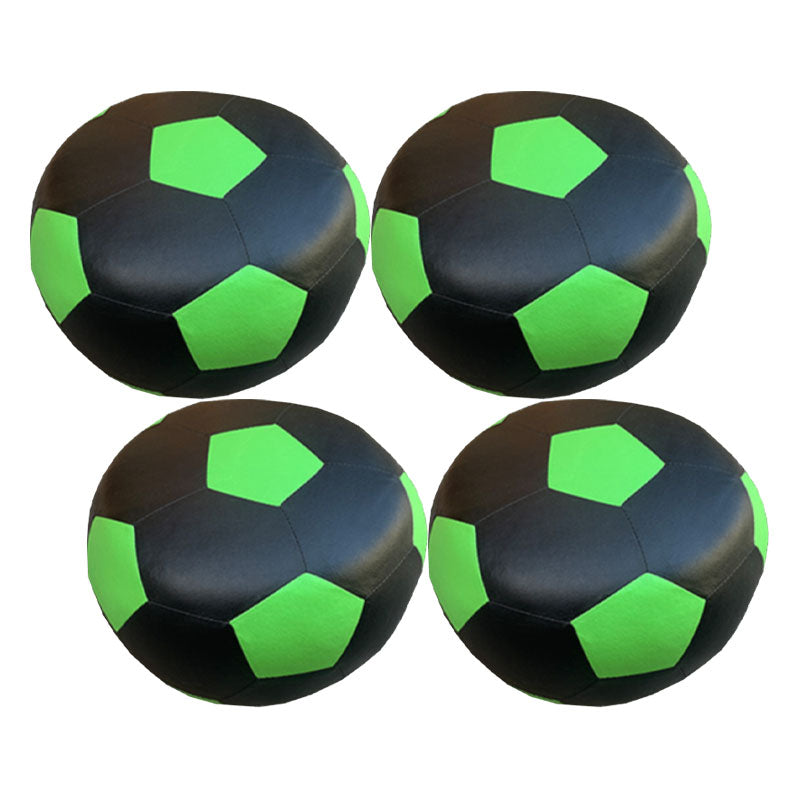 Leather Standard Stool Modern Style Simple Unique Shape Footstool Black Green 4 Piece Set Clearhalo 'furn' 'furn_ottomans_poufs' 'Furniture' 'Living Room Furniture' 'Ottomans & Poufs' 'ottomans_poufs' 6947690