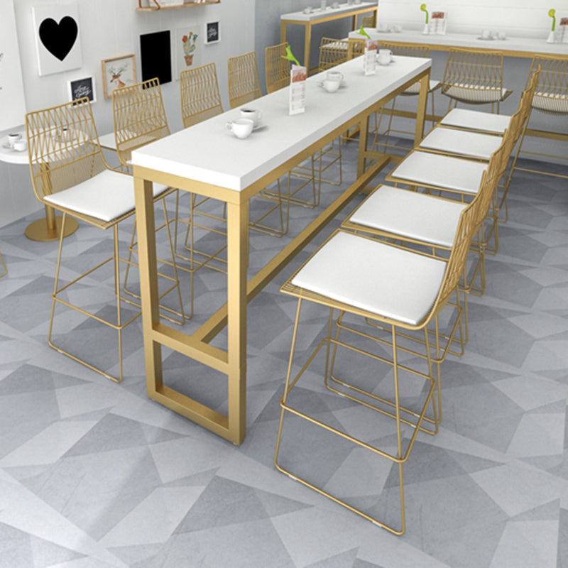 Glam Rectangle Wood Counter Table 1/6/11 Pieces Bar Table Set for Cafe 11 Pieces: Table, 10 Stools Clearhalo 'Bar Furniture' 'furn' 'furn_home_bar_bar_sets' 'Furniture' 'Home Bars & Bar Sets' 'home_bar_bar_sets' 'Kitchen & Dining Furniture' 6947948