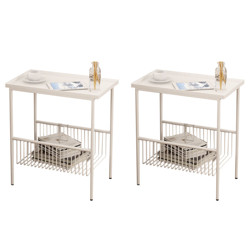 Glam Open Storage Accent Table Nightstand Antique Finish Bed Nightstand with 2 Shelves White 2 Piece Set Clearhalo 'Bedroom Furniture' 'furn' 'furn_night_stand' 'Furniture' 'night_stand' 'Nightstands' 6949736