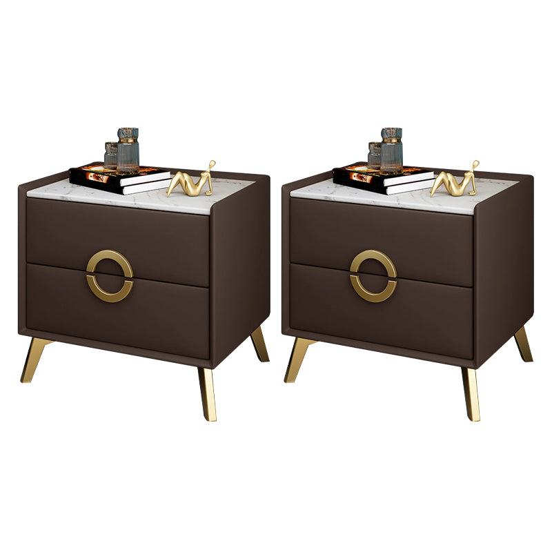 Table de nuit de chevet de lit contemporain avec 2 tiroirs