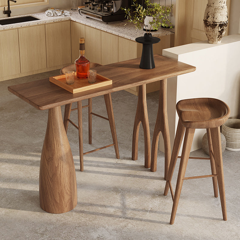 Industrial Style Rectangle Bar Table 1/2/3 Pieces Wood Bar Table Set for Kitchen