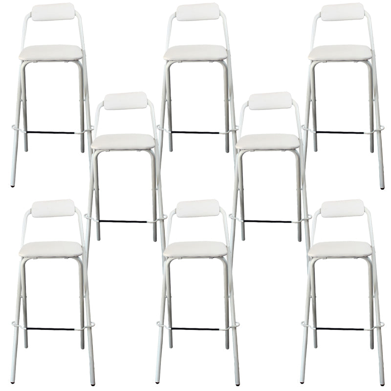 Contemporary Dining Stools Folding Bar Stools with Metal Base White 8 Piece Set Clearhalo 'Bar Furniture' 'Bar Stools' 'bar_stools' 'furn' 'furn_bar_stools' 'Furniture' 'Kitchen & Dining Furniture' 6954937