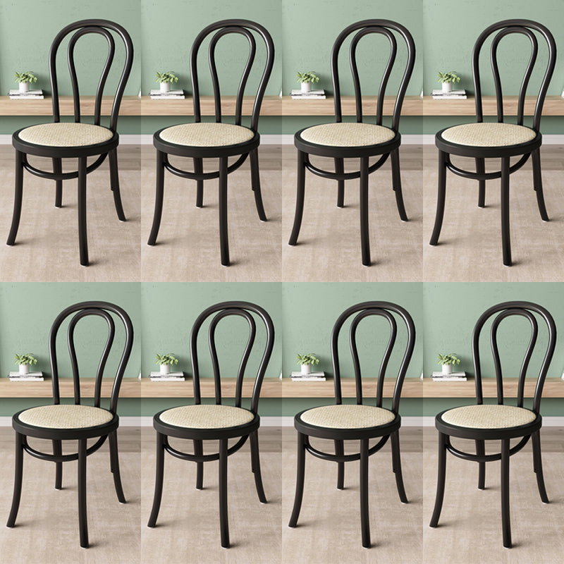 Wood Modern Style Side Chair Open Back Dining Chair for Dining Room Black Wicker & Rattan 8 Piece Set Clearhalo 'Dining Chairs' 'Dining Tables & Seating' 'dining_chair' 'furn' 'furn_dining_chair' 'Furniture' 'Kitchen & Dining Furniture' 6955695