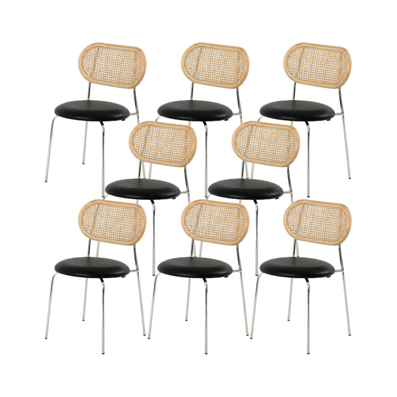 Cocina Silla lateral sin brazo Piernas de metal King Louis Silla de comedor espalda