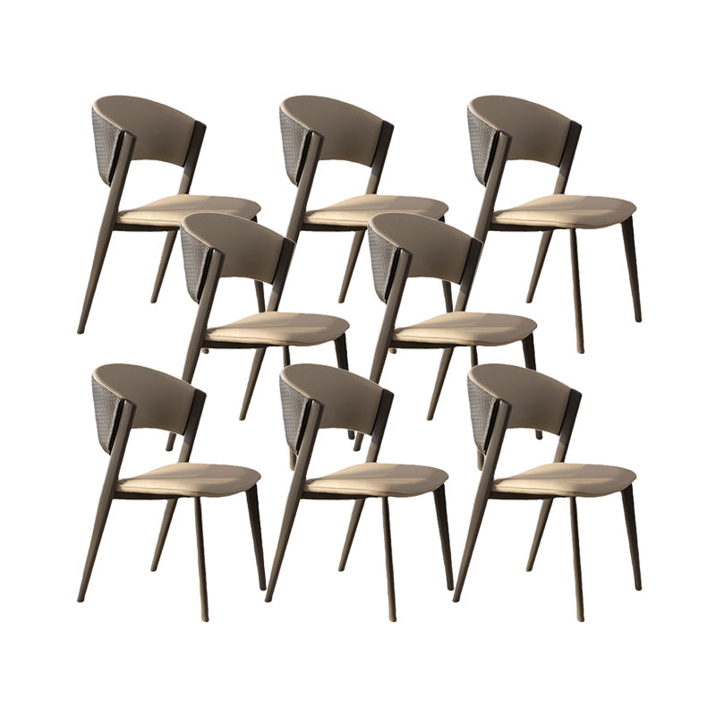 Eetkamer gestoffeerde stoel Home Open Back Faux Lederen eetkamerstoel