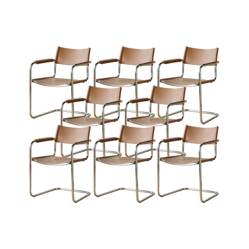 Industrial Arm Chair Modern Leather Indoor Dining Chair for Home