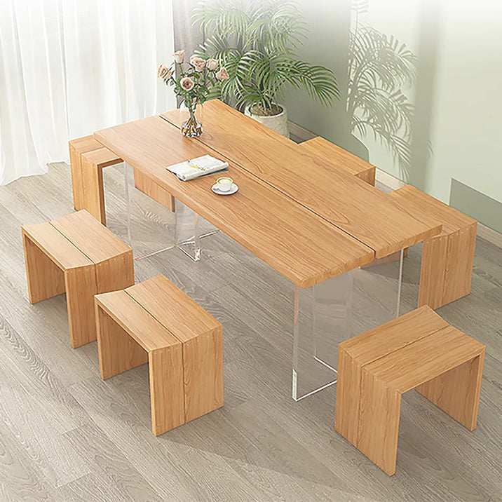 Mesa de comedor de madera rectangular industrial 1/5/7 piezas de comedor para sala de estar