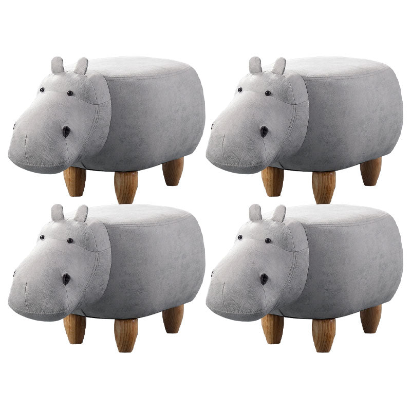 Leather Standard Stool Modern Style Simple Household Hippo Footstool White 4 Piece Set Clearhalo 'furn' 'furn_ottomans_poufs' 'Furniture' 'Living Room Furniture' 'Ottomans & Poufs' 'ottomans_poufs' 6958342