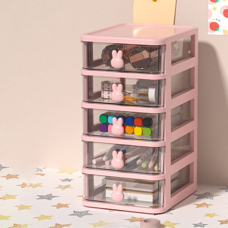 Transparent File Cabinet Plastic Drawers Vertical Filing Cabinet for Home and Office Pink 5 Clearhalo 'Filing Cabinets' 'filling_cabinets' 'furn' 'furn_filling_cabinets' 'Furniture' 'Office Furniture' 6958634