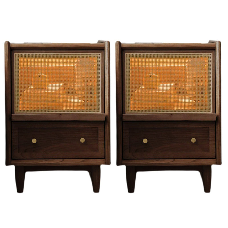 2 cassetti glam accento comodino antico comodino da letto con gambe