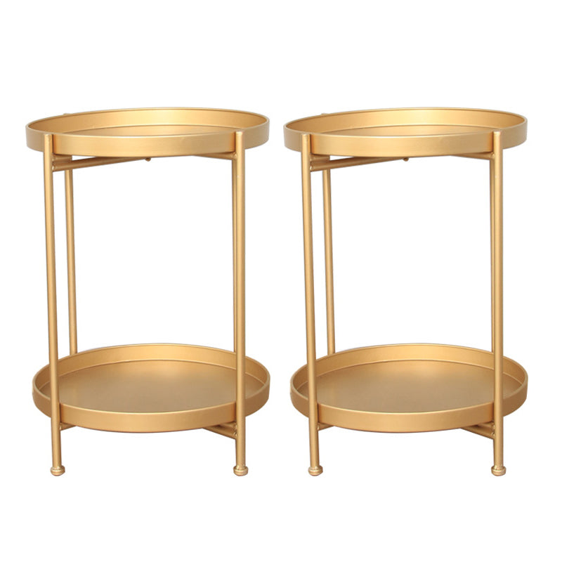 オープンストレージアクセントテーブルナイトスタンドアンティークフィニッシュベッドナイトスタンド2つの棚付き