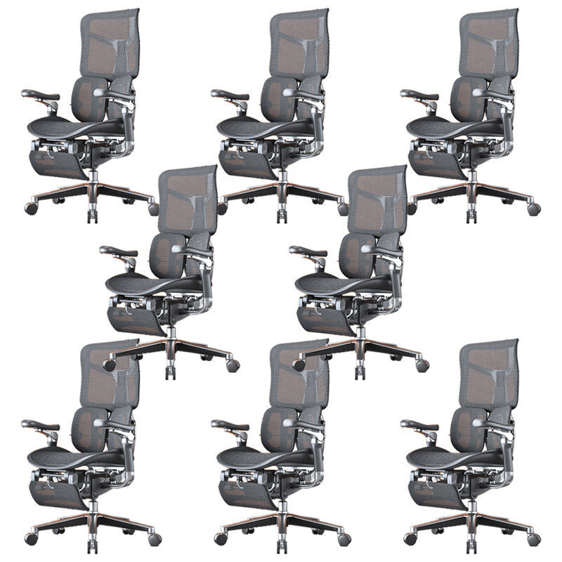 Removable Arms Desk Chair Modern No Distressing Chair with Breathable Back Black 8 Piece Set Clearhalo 'furn' 'furn_office_chair' 'Furniture' 'Office Chairs' 'Office Furniture' 'office_chair' 6959200