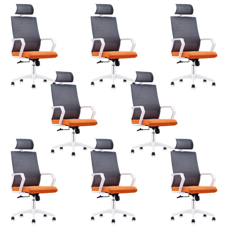 Silla de oficina moderna brazos fijos altura de asiento ajustable altura giratoria con espalda transpirable