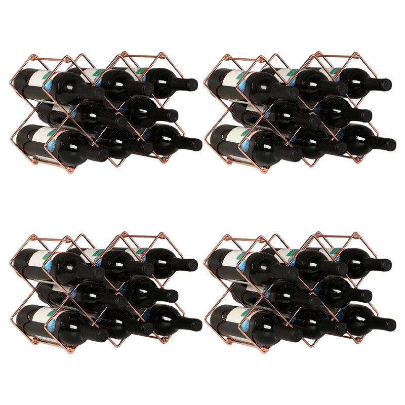 Metal Wine Bottle Rack Glam Style Wine Bottle Rack for Living Room