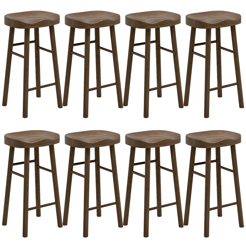 Solid Wood Counter and Bar Stool Modern Brown Counter Height Stools