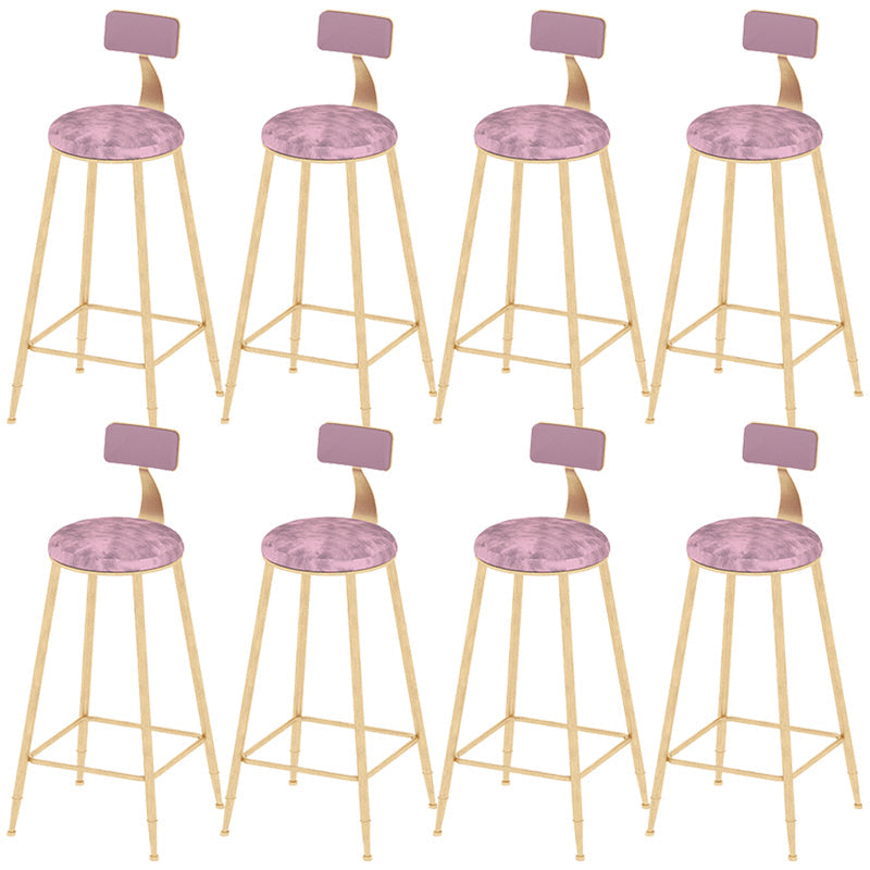 Industrial Counter and Bar Stool Armless Counter Height Stools for Bristol Gold Pink 8 Piece Set Clearhalo 'Bar Furniture' 'Bar Stools' 'bar_stools' 'furn' 'furn_bar_stools' 'Furniture' 'Kitchen & Dining Furniture' 6961519