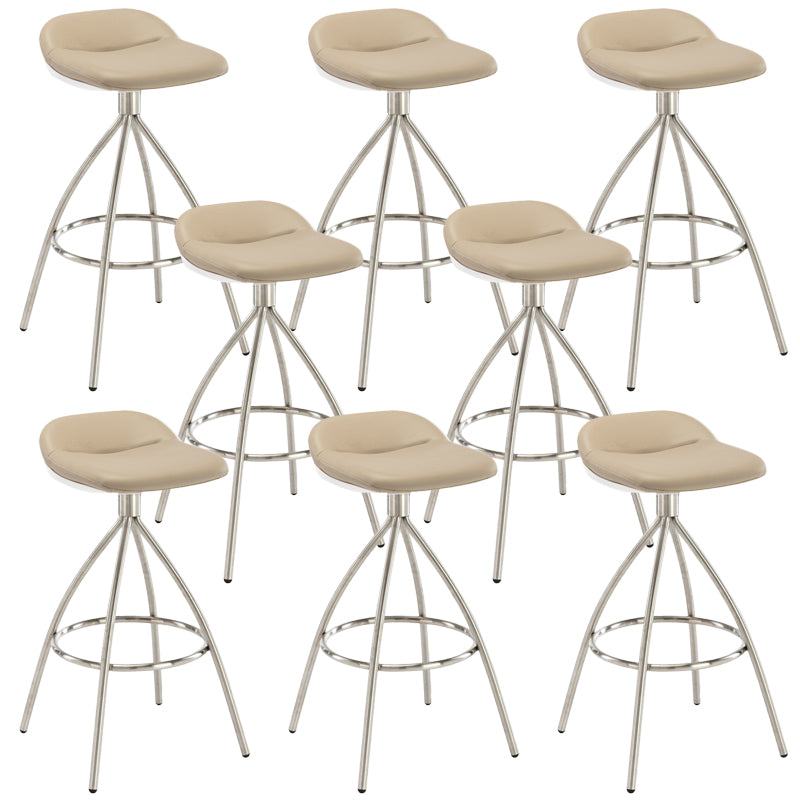 Contemporary Style Faux Leather Barstool Low Back Counter Bar Stool for Home