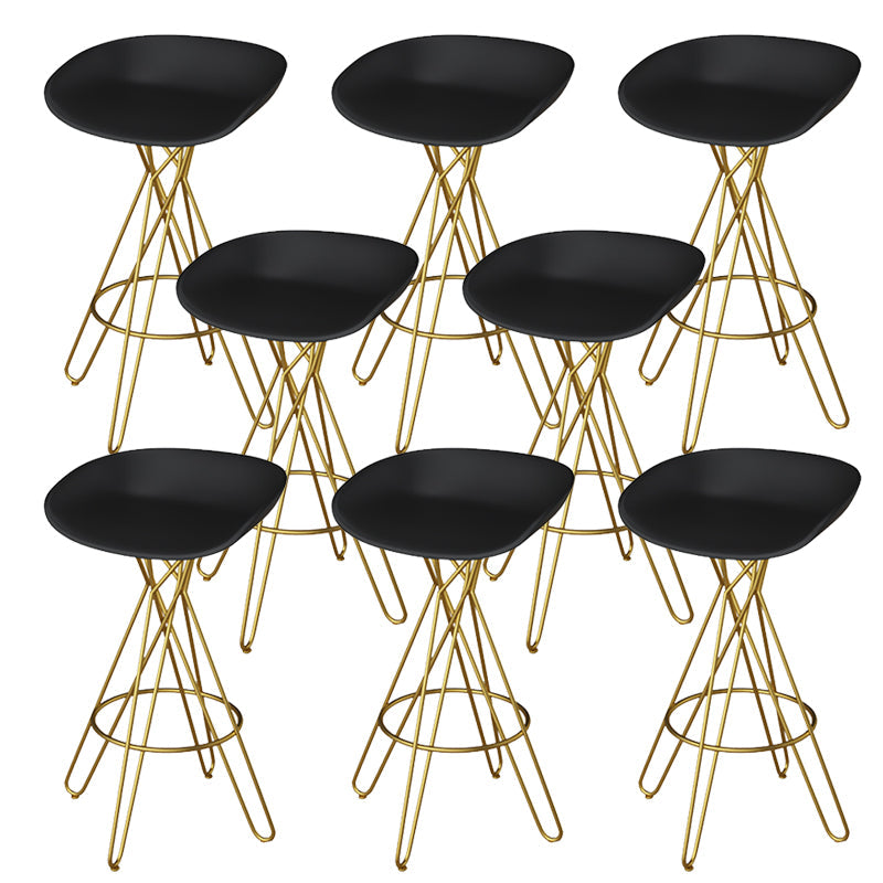 Metal Dining Stools Scandinavian Armless Bar Stools with Footrest