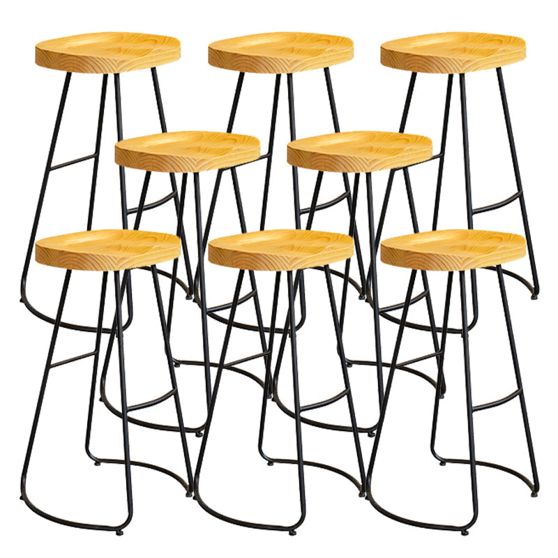 Solid Wood Dining Stools Contemporary Dining Stools with Footrest 8 Piece Set Bar Stool(30"H) Clearhalo 'Bar Furniture' 'Bar Stools' 'bar_stools' 'furn' 'furn_bar_stools' 'Furniture' 'Kitchen & Dining Furniture' 6962326