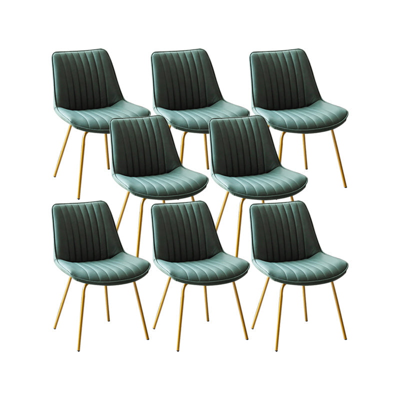 Glam Style Side Chair Faux Leather Gold Frame Dining Chair for Home Green 8 Piece Set Clearhalo 'Dining Chairs' 'Dining Tables & Seating' 'dining_chair' 'furn' 'furn_dining_chair' 'Furniture' 'Kitchen & Dining Furniture' 6962606