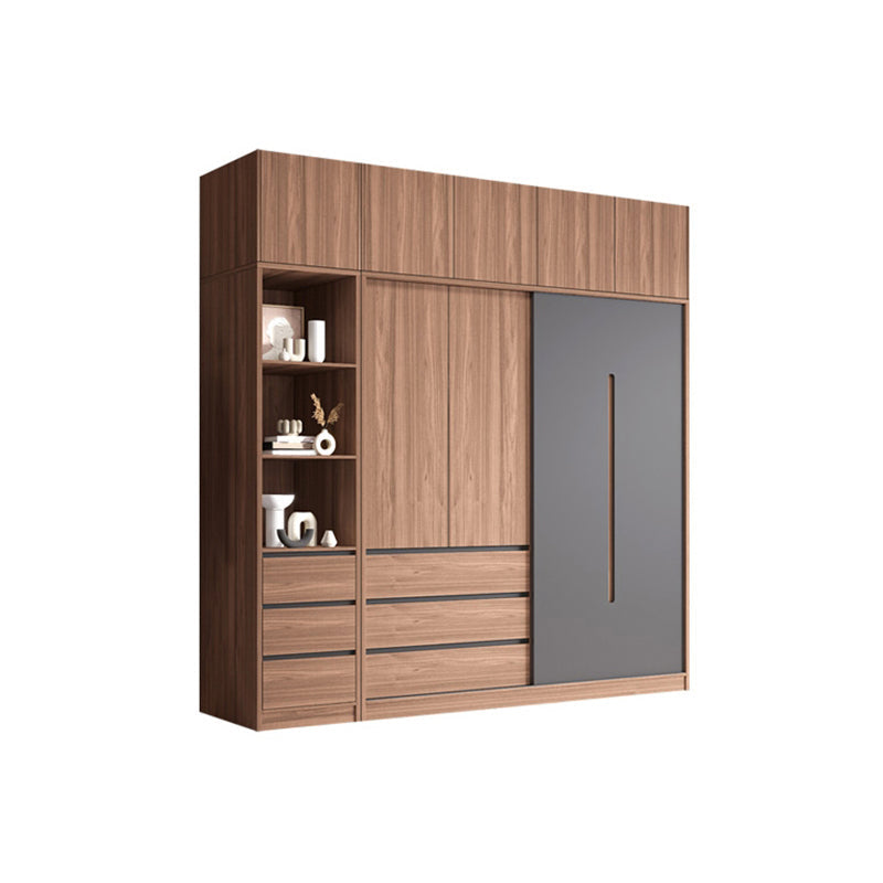 Contemporary Sliding Door Storage Cabinet Bedroom Cabinet with Drawers