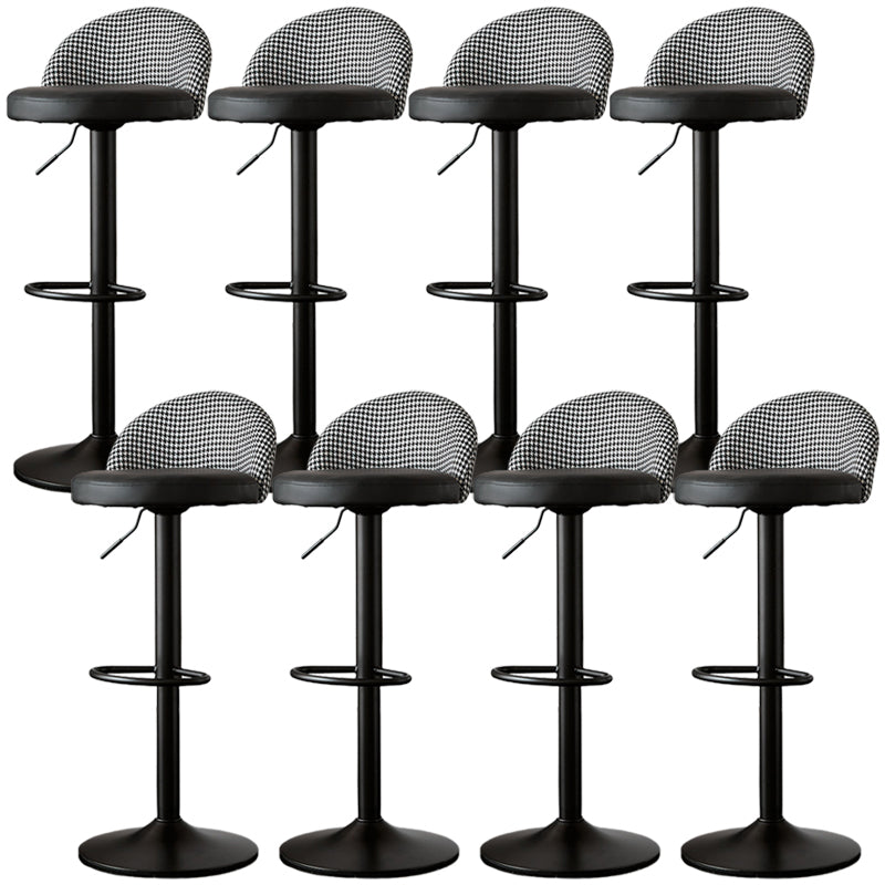 Low Back Dining Stools Adjustable Height Bar Stools with Cushion