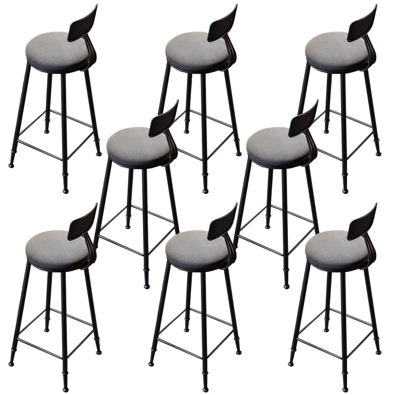 Upholstered Armless Dining Stools Industrial Round Dining Stools
