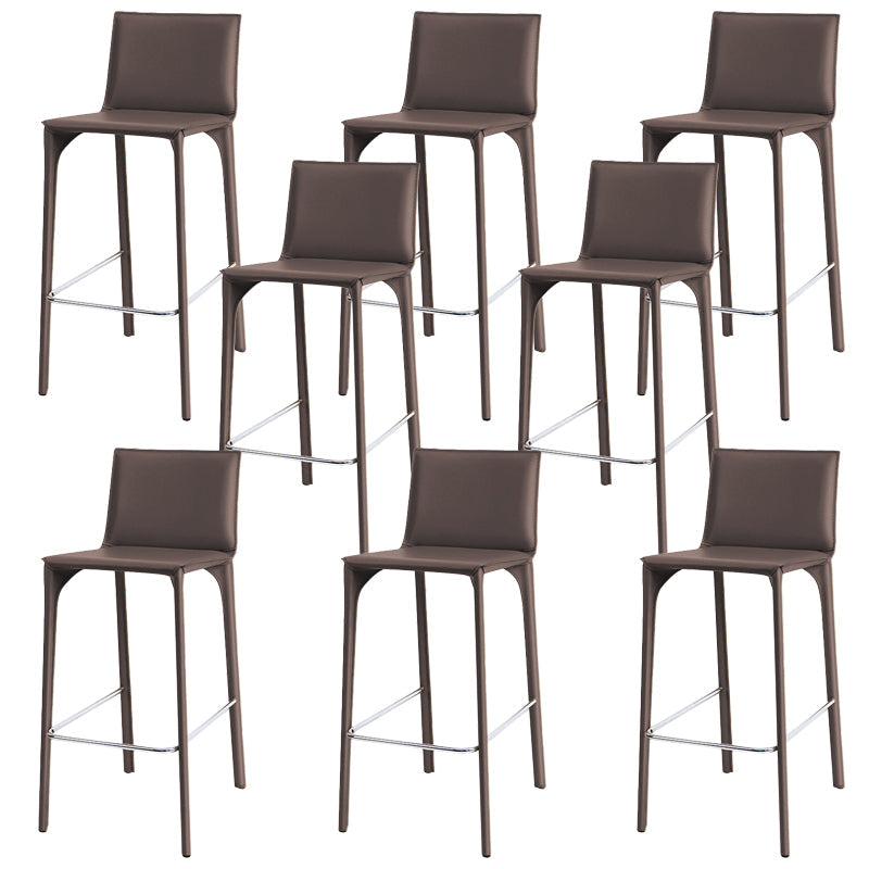 Faux Leather Upholstered Dining Stools Low Back Dining Stools Dark Gray 8 Piece Set Bar Stool(30"H) Clearhalo 'Bar Furniture' 'Bar Stools' 'bar_stools' 'furn' 'furn_bar_stools' 'Furniture' 'Kitchen & Dining Furniture' 6968087