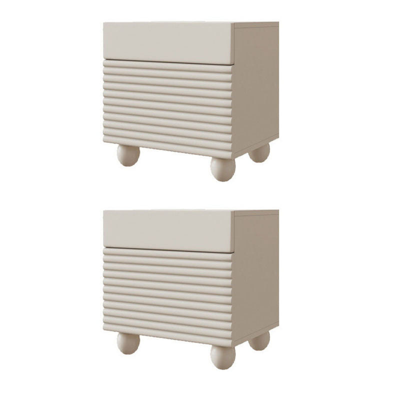 Modernism Storage Night Table 2 Drawers Bed Nightstand for Home Off-White 2 Piece Set Clearhalo 'Bedroom Furniture' 'furn' 'furn_night_stand' 'Furniture' 'night_stand' 'Nightstands' 6969927