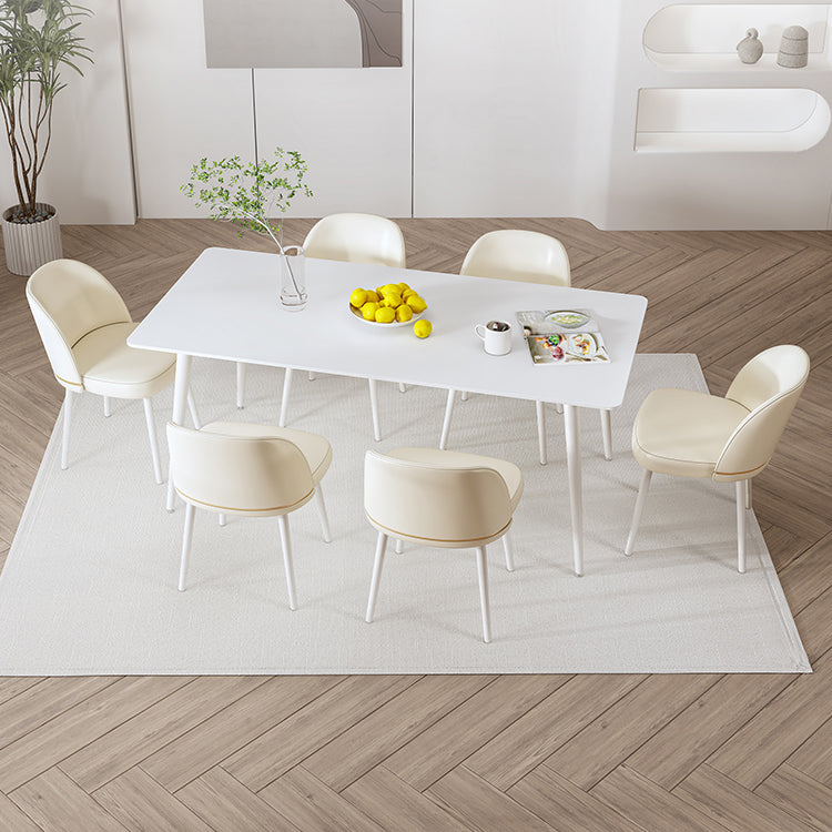 Moderne Rechteckstein -Esstisch 1/5/7 Stück Essset für Esszimmer