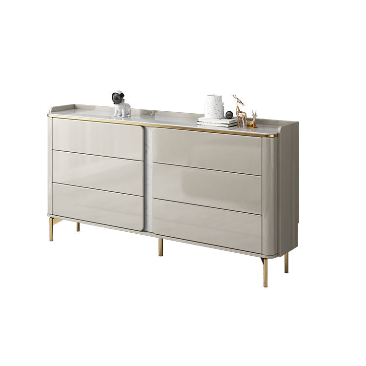 Commode glamour classique en pierre commode coffre avec 6 tiroirs, une largeur de 11,7 pouces