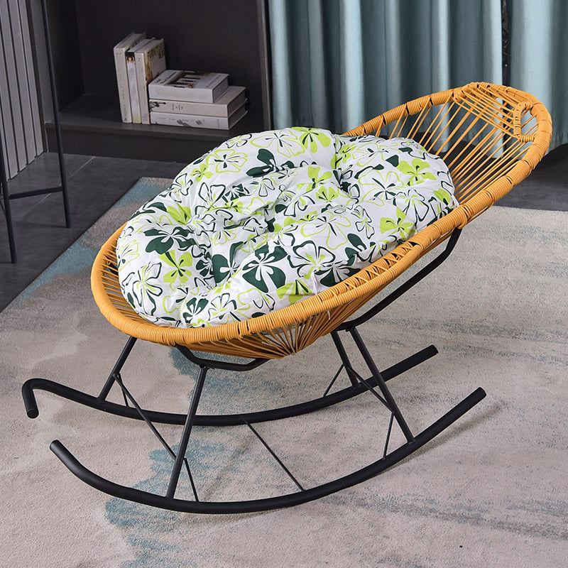 Iron Base Single Chaise Lazy Chair Lounge Home Rocking Chair