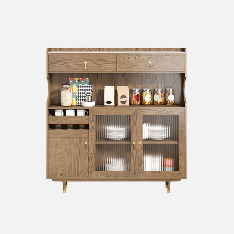 Armadio contemporaneo porte di vetro in legno con cassetto con cassetti