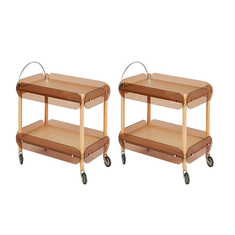 Modern Side Table Glass Top with Storage Rectangular Double Tier Accent Side Table 2 Clearhalo 'Coffee & Accent Tables' 'End & Side Tables' 'end_side_tables' 'furn' 'furn_end_side_tables' 'Furniture' 'Living Room Furniture' 6983989