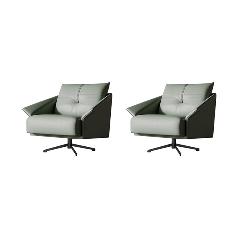 Contemporary 4-Star Living Room Armchair Faux Leather Green Accent Armchair Faux Leather 2 Piece Set Clearhalo 'Accent Chairs' 'accent_chairs' 'Chairs & Seating' 'furn' 'furn_accent_chairs' 'Furniture' 'Living Room Furniture' 6984036