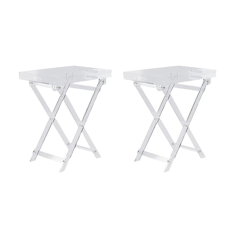 23,62 "tavolo da gambe a croce alta tavola acrilica accento laterale per soggiorno