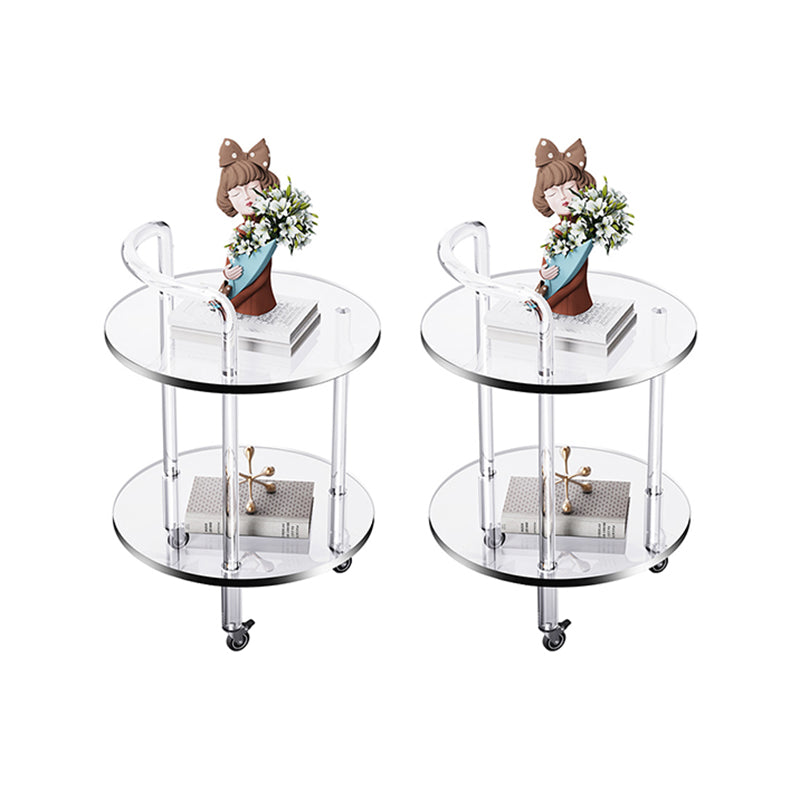 Tabla final acrílica transparente Mesa lateral de acento redondo moderno